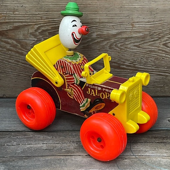Collectible Vintage Jalopy Pull Toy :: Clown Car :: 1965 :: Fisher Price - Picture 11 of 11